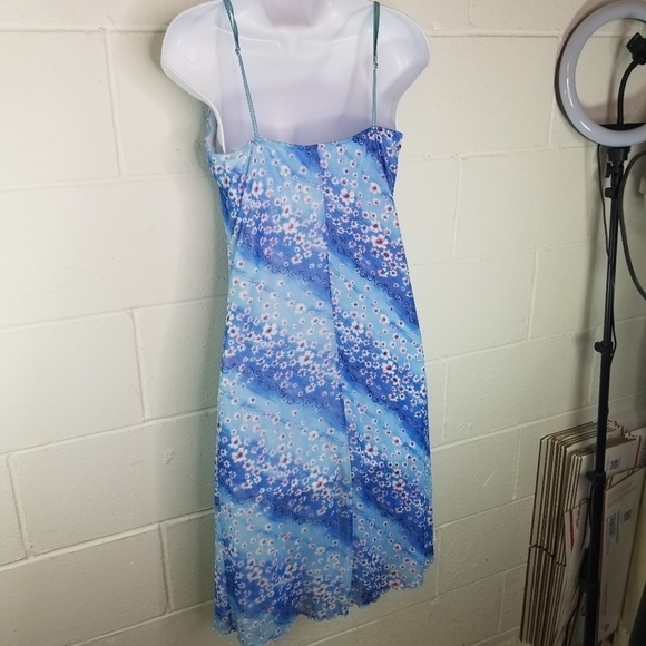 Vtg 90s y2k floral mesh sleeveless boho dress - Picture 2 of 11